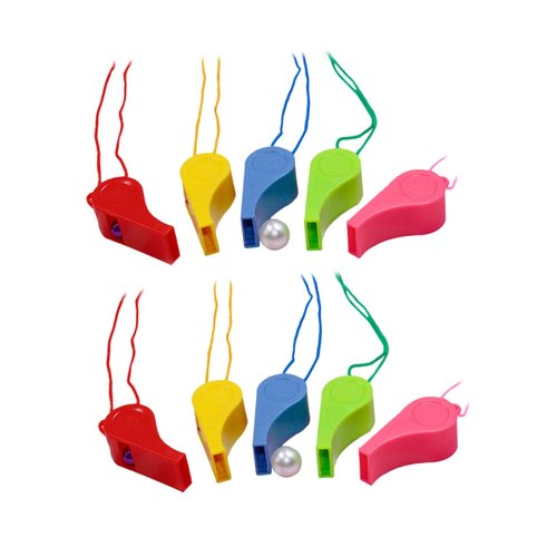 SUPVOX 60pcs Colorful Plastic Whistles Lanyard Boys and Girls Whistle Toys Cheerleading Whistle for Sports Referee Whistle Toy Birthday Random
