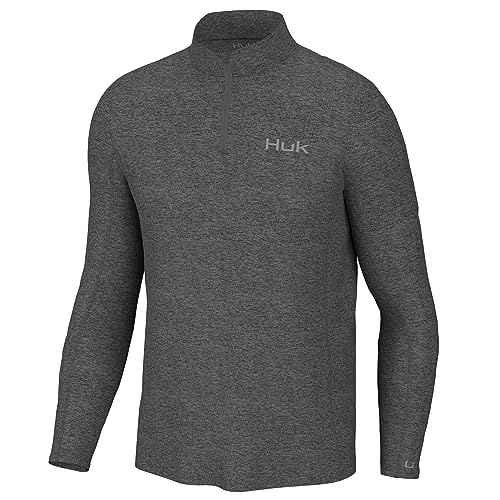 HUK Coldfront Heather Pullover, Fishing 1/4 Zip for Men