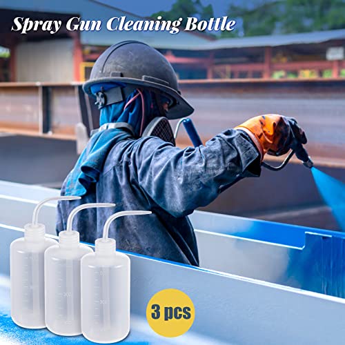 Paint Spray Gun Cleaning Kit with 3 Bottles & 21 Brushes - 500ml
