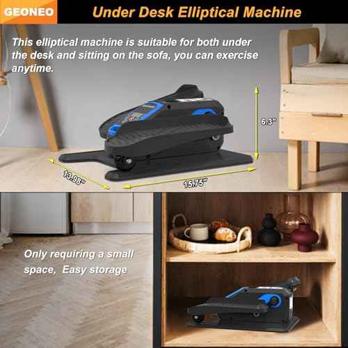 Under Desk Elliptical Machine, Electric Ellipse Leg Exerciser for Senior, Quiet and Small Electric Seated Pedal Exerciser for Home with Remote Control and 12 Adjustable Speeds