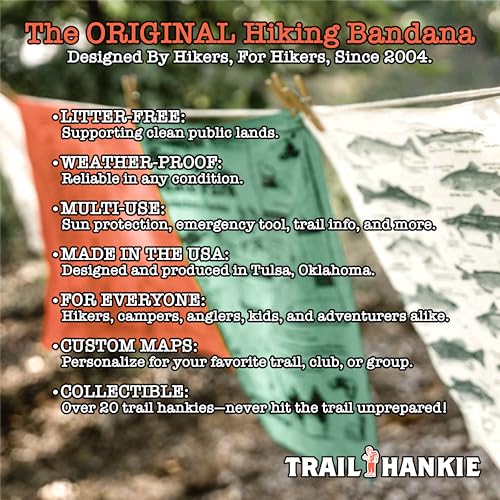 Safety Hankie Bandana For Hiking, Camping, Outdoor Survival - Neckwear/Face Mask/Handkerchief - Made in the USA 100% Cotton, Machine Washable, Orange Bandana