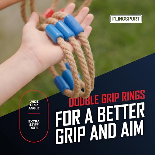 Outdoor Ring Toss Game Set with 6 Double-Beaded Rings and Carry Case - Yard & Party Play