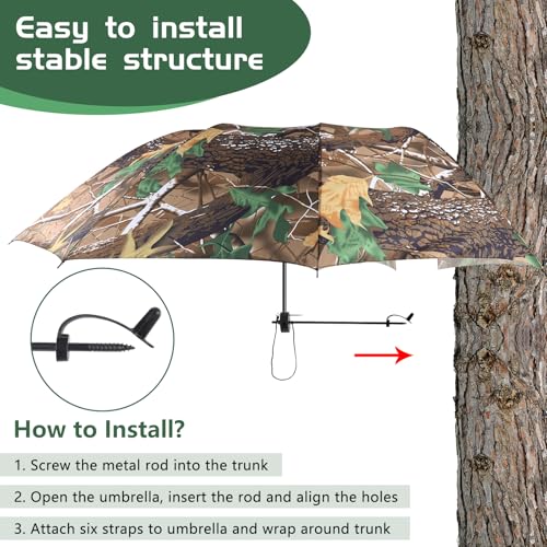 58-Inch Tree Stand Umbrella - Portable Weatherproof Hunting Shade Camo