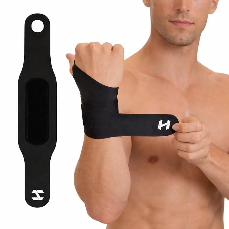YaeloHarbex Wrist Wrap Support — Ultra-Thin Adjustable Wrist Brace Black for Training & Daily Use
