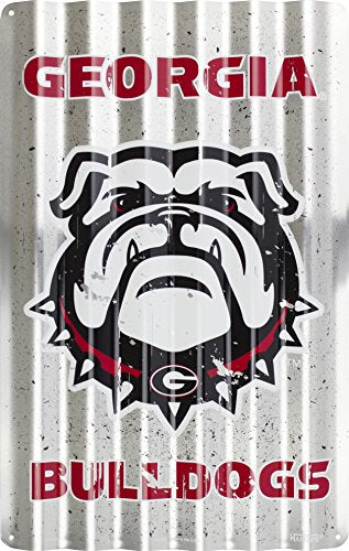 Georgia Bulldogs Corrugated Metal Sign 12x18 - Embossed Team Logo