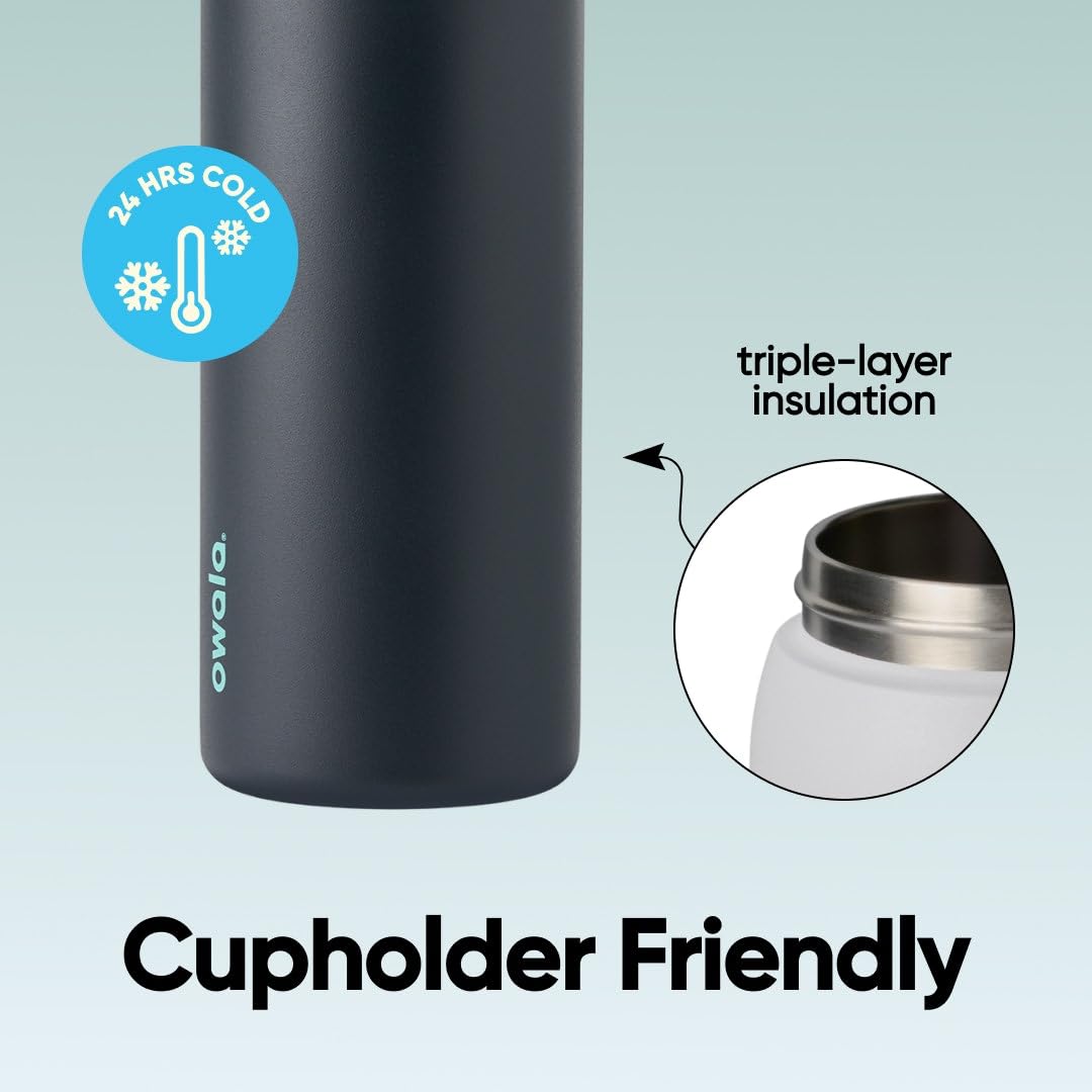 Owala FreeSip Insulated Stainless Steel Water Bottle with Straw for Sports and Travel, BPA-Free, 32oz, Foggy Tide