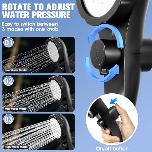 Portable Camping Shower with 2000W Auto-Off Water Heater and Digital Display