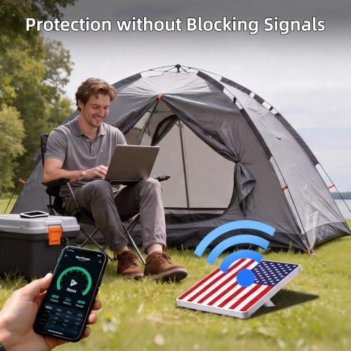 Starlink Mini Protective Silicone Cover with American Flag Design - Hailproof, Waterproof, Rugged Outdoor Case