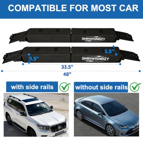 Universal Roof Rack Pads with Tie-Down Straps for Kayaks, Surfboards & Canoes