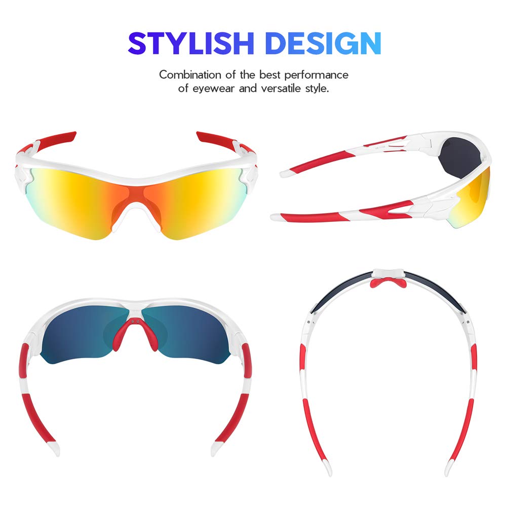BEACOOL Polarized Sports Sunglasses for Men Women Youth Baseball Cycling Running Driving Fishing Golf Motorcycle TAC Glasses