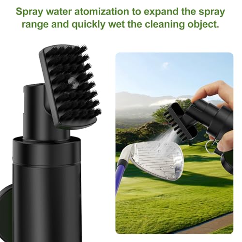 Golf Club Cleaner Brush with Pressurized Water Spray - Portable 5oz Club Cleaning Tool