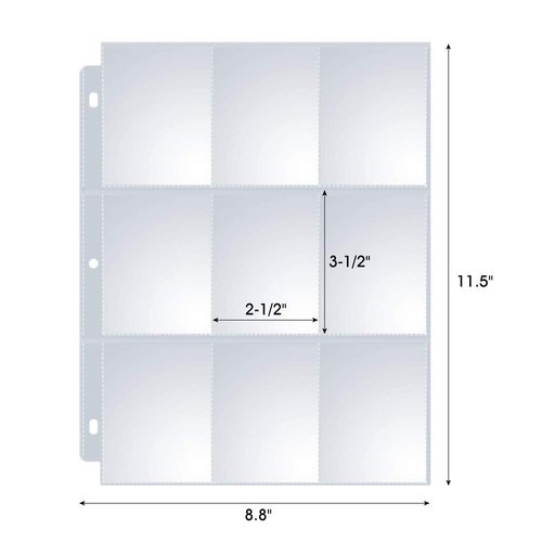 36 Pack 9 Pocket Page Protectors, Sooez Trading Card Sleeves for 3 Ring Binder, Baseball Cards Holder, Protective Pages Sheets for Binders Album, Fit for YuGiOh, MTG, Game, Business & Sports Cards