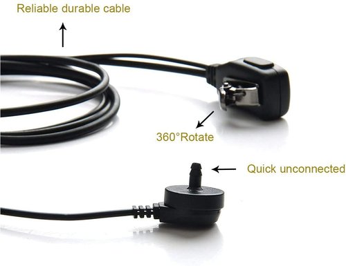 Case of 10, Retevis Walkie Talkies Earpiece with Mic 2 Pin Acoustic Tube Headset, for RT22 RT21 RT68 H777, Compatible with Pxton Baofeng BF-888S BF-T26 Kenwood walkie talkie, Two Way Radio Earpiece