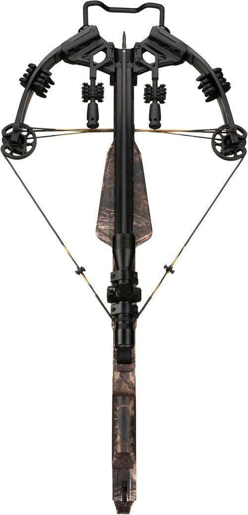 Xpedition Archery Trophy 410X Crossbow with Crank Cocking Device, Compound Crossbow Package, Illuminated 4X32 Scope, 6 20" Bolts, 410 Feet Per Second