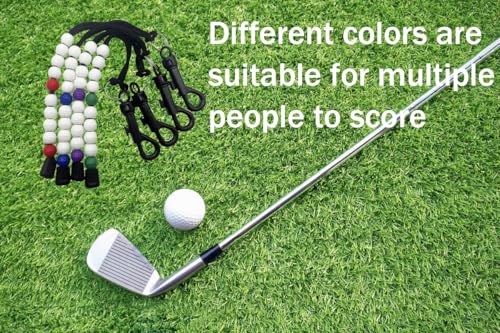 Golf Stroke Counter Beads Set with Clip - 4 Pack Golf Score Keepers