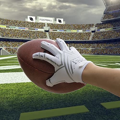 Football Gloves Men Women Boys Youth Super Grip X-Large White