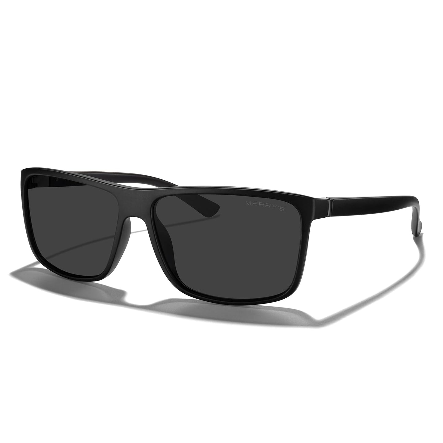 MERRY'S Rectangular Polarized Sports Sunglasses for Men Women Cycling Driving Fishing UV400 Protection S8225