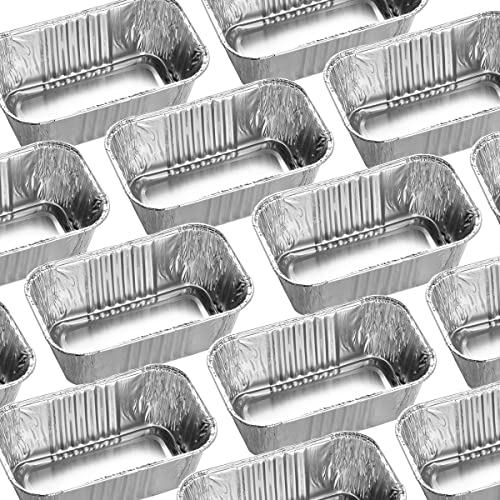 Mini Aluminum Loaf Pans 100 Pack - 6 x 3.5 x 2 Inch Disposable Baking Molds - Perfect for Bread Cake and Holiday Treats