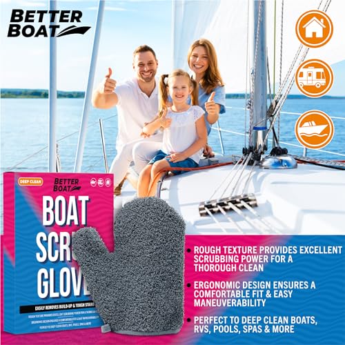 Heavy Duty Boat Scrubbing Glove for Decks and Hulls - Marine Cleaning Tool