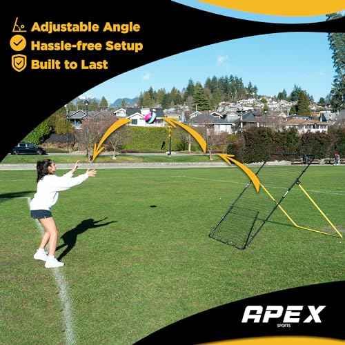 Adjustable Volleyball Rebounder Net 7x4 ft ? Bounce Back Training Equipment with Angle Customization for Practicing Volleying, Bumping, Spiking ? Durable & Portable with Travel Bag