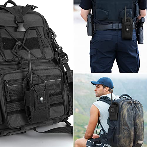 FRTKK Tactical Radio Holder Small Black Molle Radio Pouch for Walkie Talkies