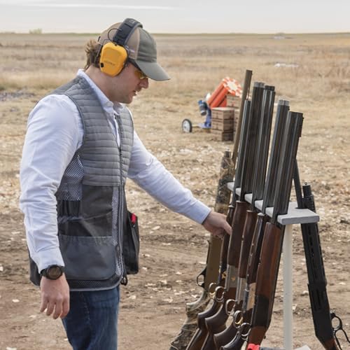 Men's Shooting Vest Mesh Vest with Moveable Shoulder Pad Deep Pockets & Side Straps - X-Large