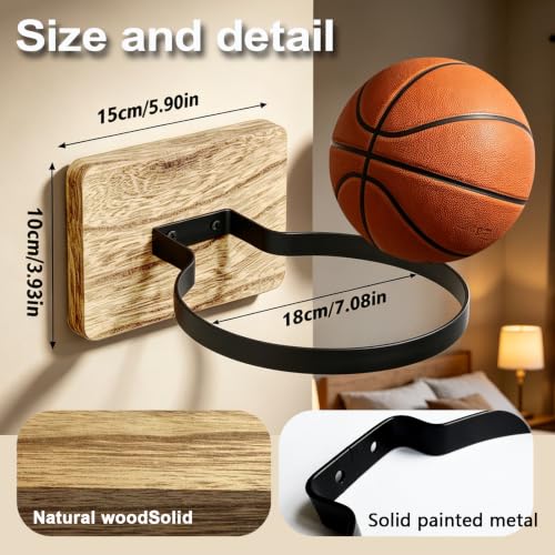 2-Pack Wall Mount Ball Holder Organizer for Basketball Soccer Volleyball Sports Gear
