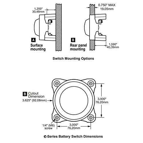 Blue Sea Systems 5511e e-Series Battery Switch Dual Circuit Plus, 32V DC, 350A, Red
