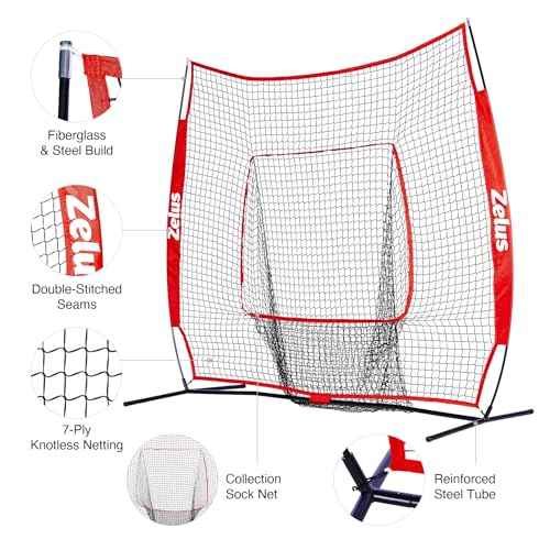 7¡¿7 Baseball Net with Tee Kit, Portable Baseball Net for Hitting and Pitching, Softball Net with Tee, Carry Bag & Weighted Baseball