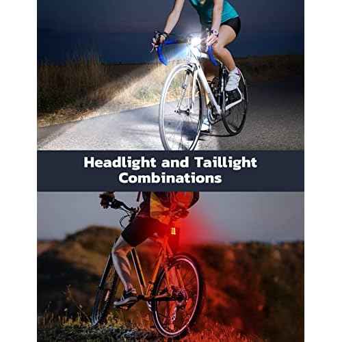Bike Lights for Night Riding, USB Rechargeable Bike Lights Front and Back, Waterproof IP65 Bicycle Light, 4+6 Modes Bike Headlight and Tail Light Set,1.5 Hrs Fast Charging, Easy to Install