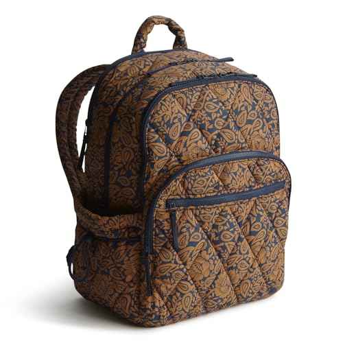 Vera Bradley Women's Featherweight Large Bancroft Backpack, Lotus Montage Roasted Pecan, One Size