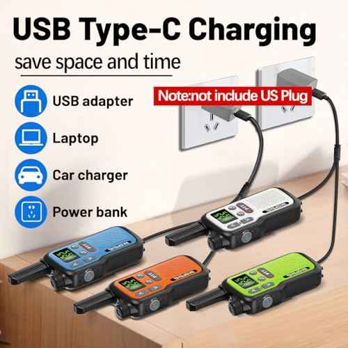 Walkie Talkies Long Range For Adults,Rechargeable 22 FRS NOAA Family Walky Talky 2 Way Radio Walkie Talkies With Earpiece 1500mAh Battery VOX Flashlight Type-C Charging For Camping Hiking Cruise,6Pack