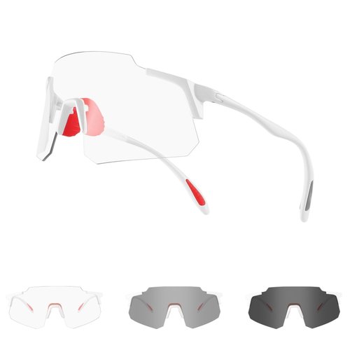 Xiyalai Photochromic Cycling Glasses Sports Sunglasses for Men Women Running Biking UV400 Protection
