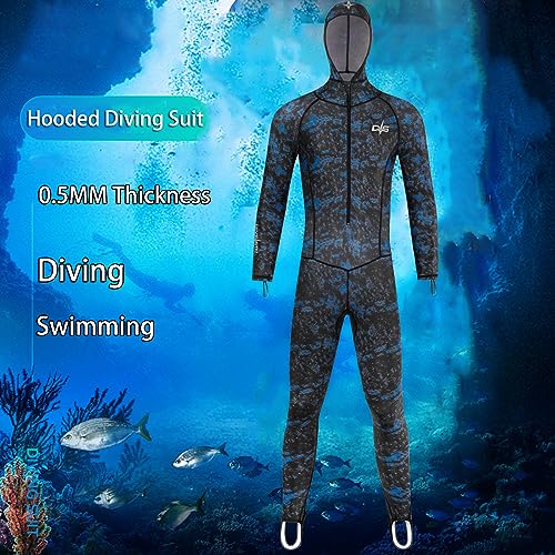 Men Women Blue Full Body Wetsuit Rash Guard for Water Sports UV Protection
