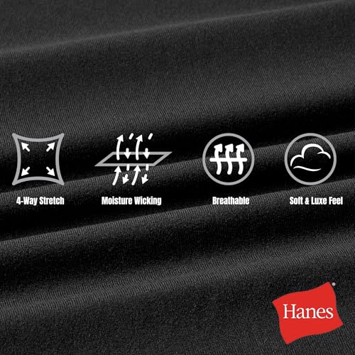 Hanes Women's Bike Shorts - Moves Athletic Shorts - 3 Inch - X-Large / 7.25 Inch / Black