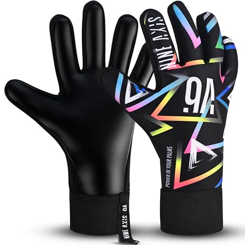 Kids Soccer Goalkeeper Gloves Black Size 6 Youth Goalkeeping Gear