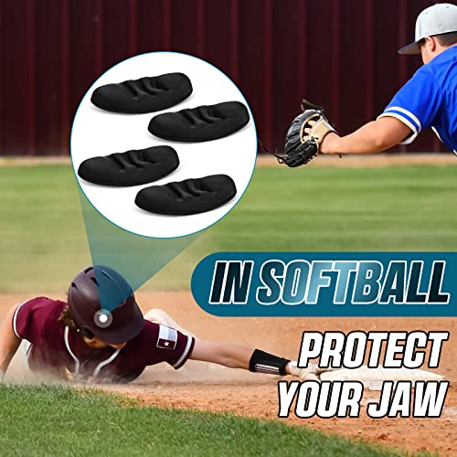 Softball Face Mask Chin Pad Set Black - 4 Pack, Comfortable & Absorbent
