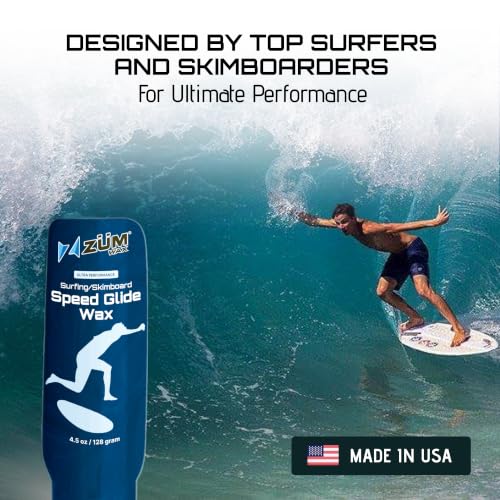 Surfing Skimboard Wax - Eco-Friendly, PFAS-Free, Ultra Speed Glide, Vanilla Scent, Made in USA, 4.5 oz
