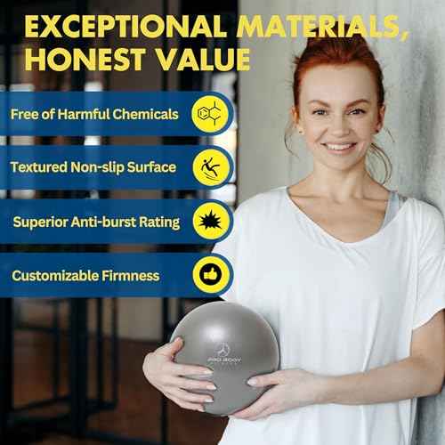 ProBody Pilates Small Exercise Ball - 9 Inch Workout Ball for Stability, Barre, Yoga, Core & Physical Therapy