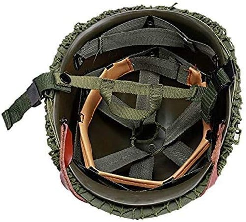 SABYDICAR WW2 US Army M1 Green Helmet Replica with Net/Canvas Chin Strap DIY Painting