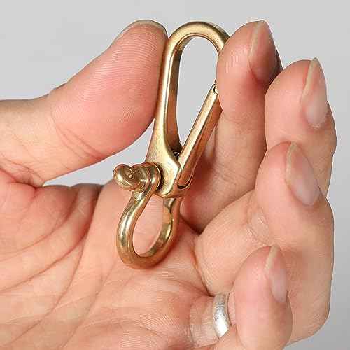 Brass Keychain Clip Detachable U Shackle for Fob Wallet Chain Accessory horseshoe keychain