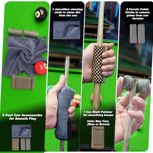Billiard Pool Table Cleaning Kit - 10-Piece Maintenance Set with Brushes, Patches & Accessories