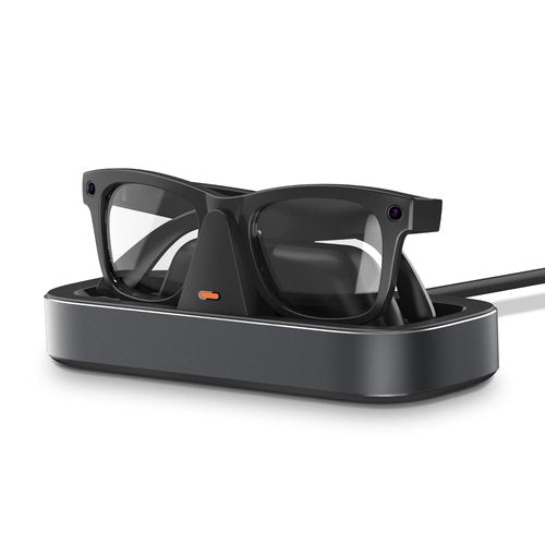 Charging Station for Meta Ray-Ban Glasses - Wayfarer, Skyler & Headliner Charger with LED Indicator, Space Gray
