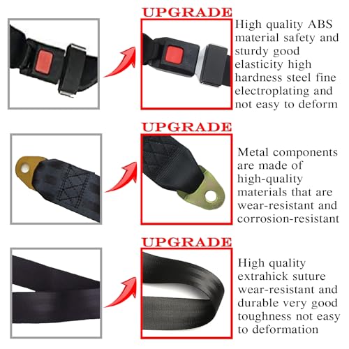 Universal Golf Cart Seat Belt Kit - Adjustable 63 Inch Safety Straps for Vehicles