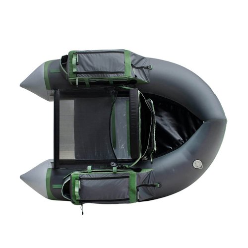 Outcast Super Fat Cat Gray and Sage Float Tube with Green Float Tube Bag