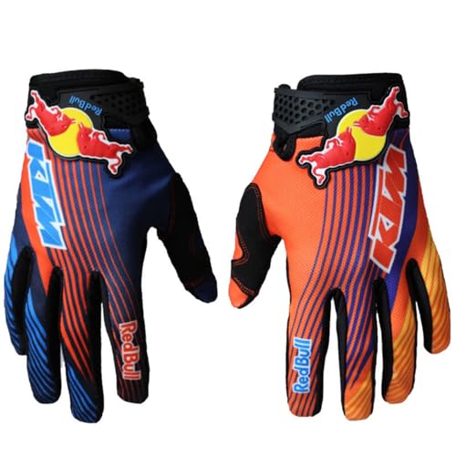 Blue Off-Road Motorcycle Gloves Men Women Breathable Non-Slip Sports Gear - Medium