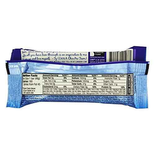 LUNA BAR - Gluten Free Snack Bars - Chocolate Cupcake -8g of protein - Non-GMO - Plant-Based Wholesome Snacking - On the Go Snacks (1.69 Ounce Snack Bars, 30 Count)