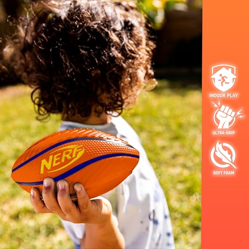 Nerf Mini Foam Sports Ball Set - 3 Pack, Orange Green Blue, Indoor Outdoor Play
