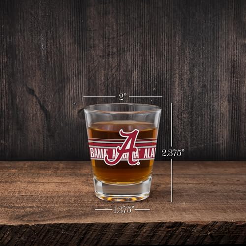 Alabama Crimson Tide Shot Glass 1.7oz - NCAA Team Barware for Game Day & Home Bars