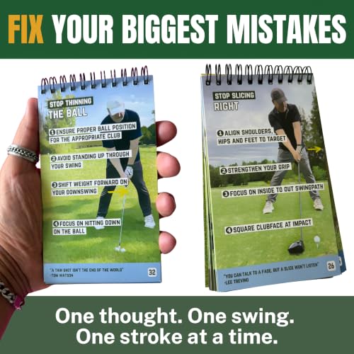 Golf Practice & Play Cheat Sheets Yardage Training Aid - Waterproof Pocket Guide